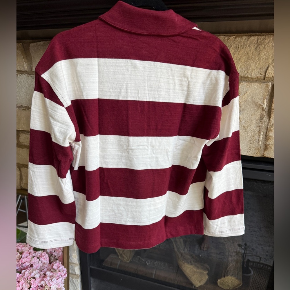 NWT Madewell The Chad Striped Maroon and White top, size XS. - Picture 4 of 4